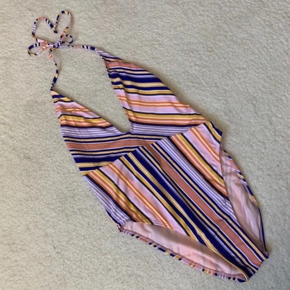 The Bikini Lab Beach Striped One Piece Swimsuit